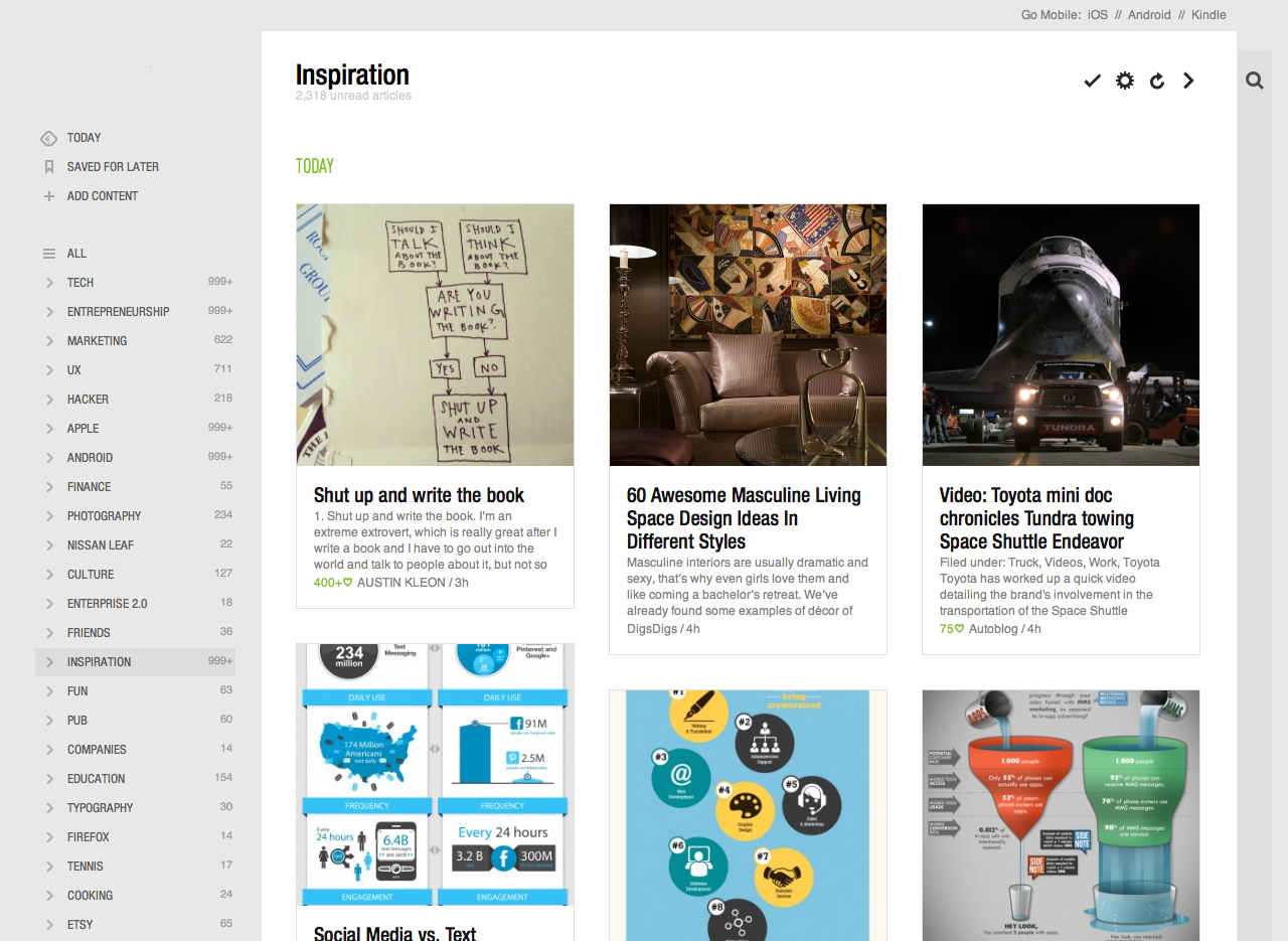 Using Feedly, you can quickly find out what your competitors are writing about and use their content as a source of inspiration for your own.